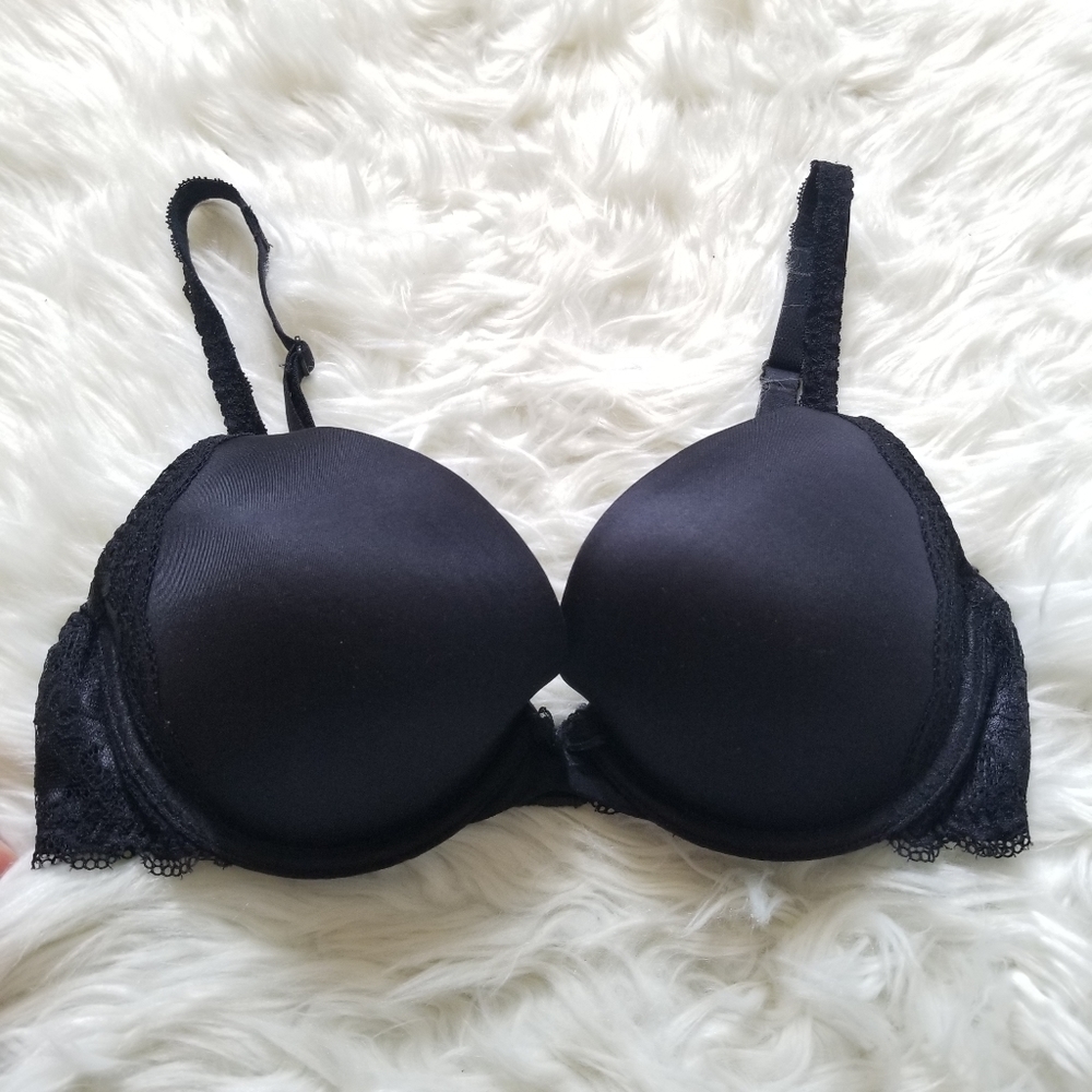 Lily of France Black Push Up Bra 34C